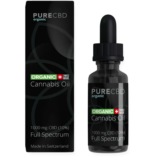 10% de espectro completo CBD aceite de Pure Organic CBD. Este producto es orgánico certificado por Bio-Suisse y totalmente legal en la UE y el Reino Unido.
