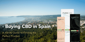 Buying CBD in Spain Guide artwork with a picture of Javea Spain