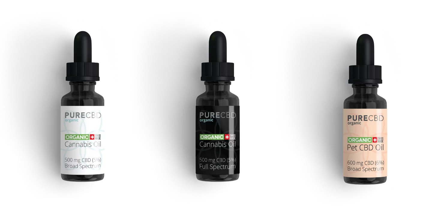 3 cbd olietincturen met breed spectrum, volledig spectrum en huisdier cbd.