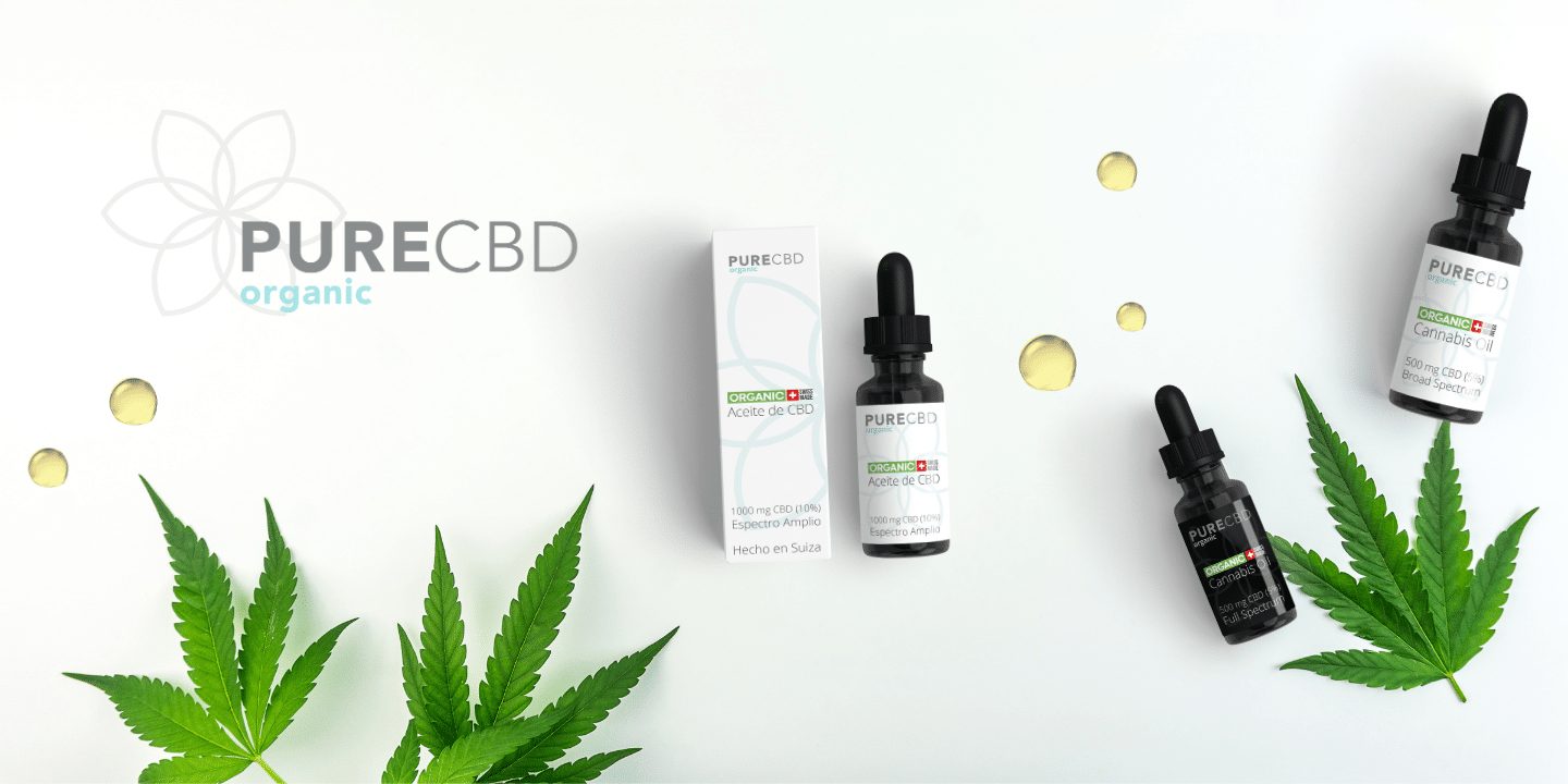 CBD Display-Kunstwerk mit Pure Organic CBD