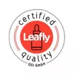 CBD leafly certified quality seal indicating that our CBD meets the Leafly standards.