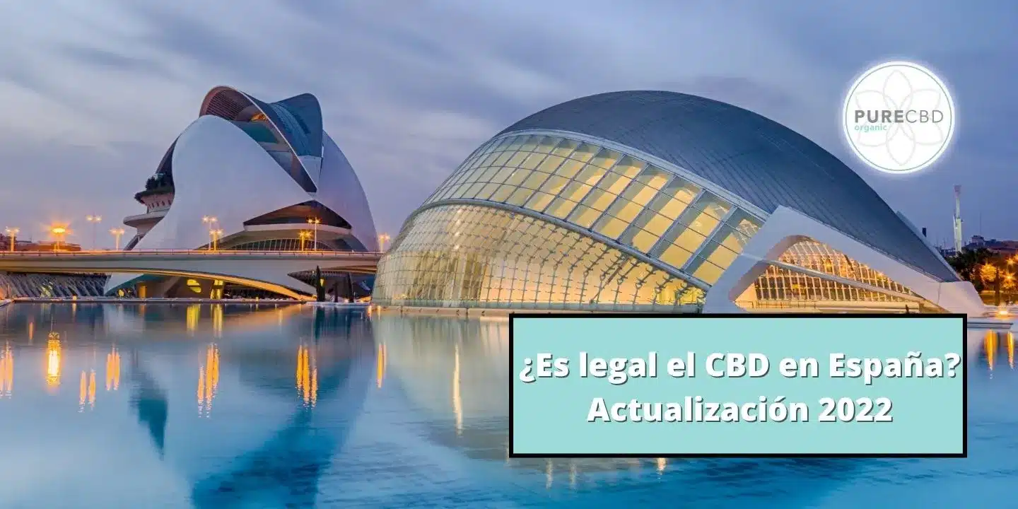 una imagen del centro de arte y ciencia en Valencia España. El texto dice "¿Es legal el CBD en España? Actualización para 2022"