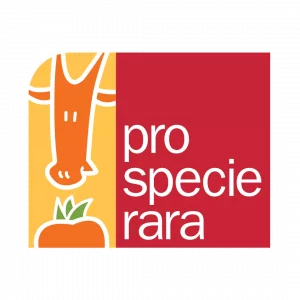 Logotipo de Pro Specie Rara que indica que nuestros cultivos de cáñamo ayudan al medio ambiente y están registrados ante el gobierno suizo.