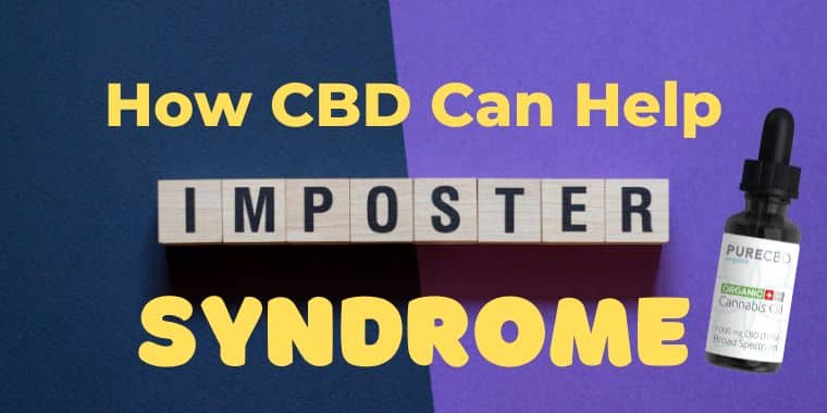 Arte del artículo principal sobre cómo el cbd puede ayudar al síndrome del impostor